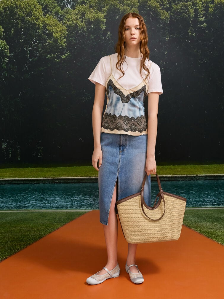 Ivette Raffia Woven Tote Bag, Multi, hi-res