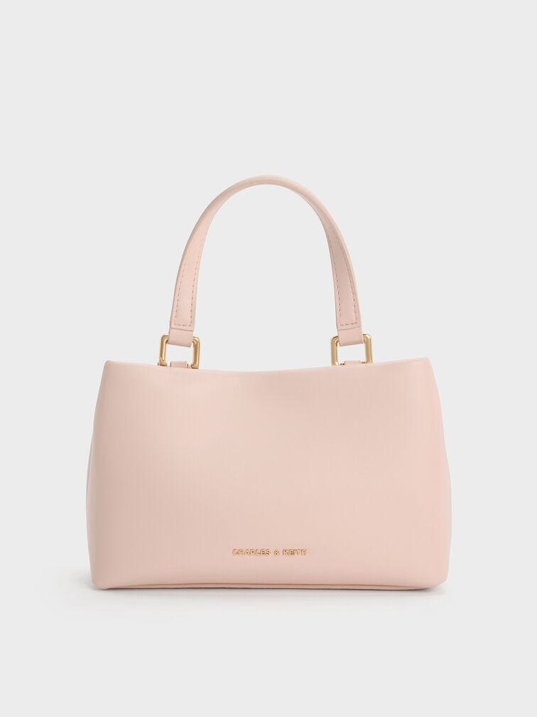 Halsey Ruched Top Handle Bag, Soft Pink, hi-res
