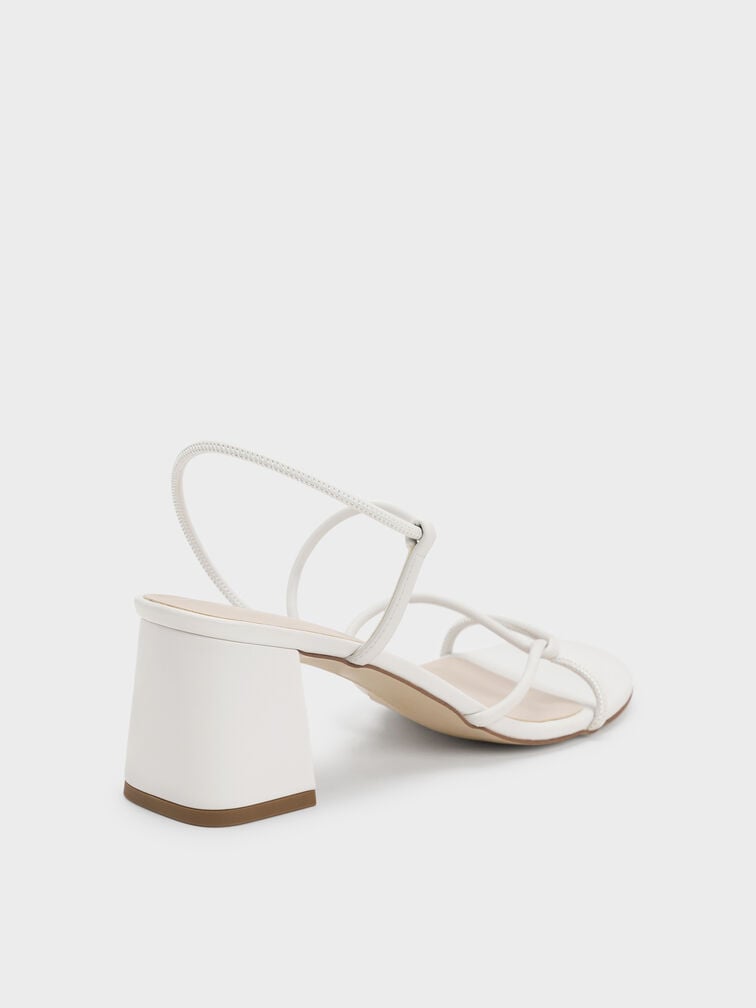 Meadow Strappy Block Heel Sandals, White, hi-res