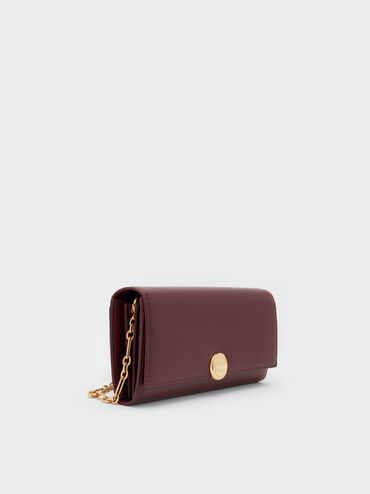 Behn Metallic-Accent Wallet-On-Chain, Wineberry Red, hi-res