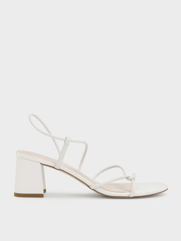 Meadow Strappy Block Heel Sandals, White, hi-res