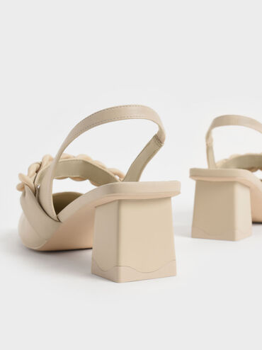 Braided Chain-Link Slingback Pumps, Chalk, hi-res