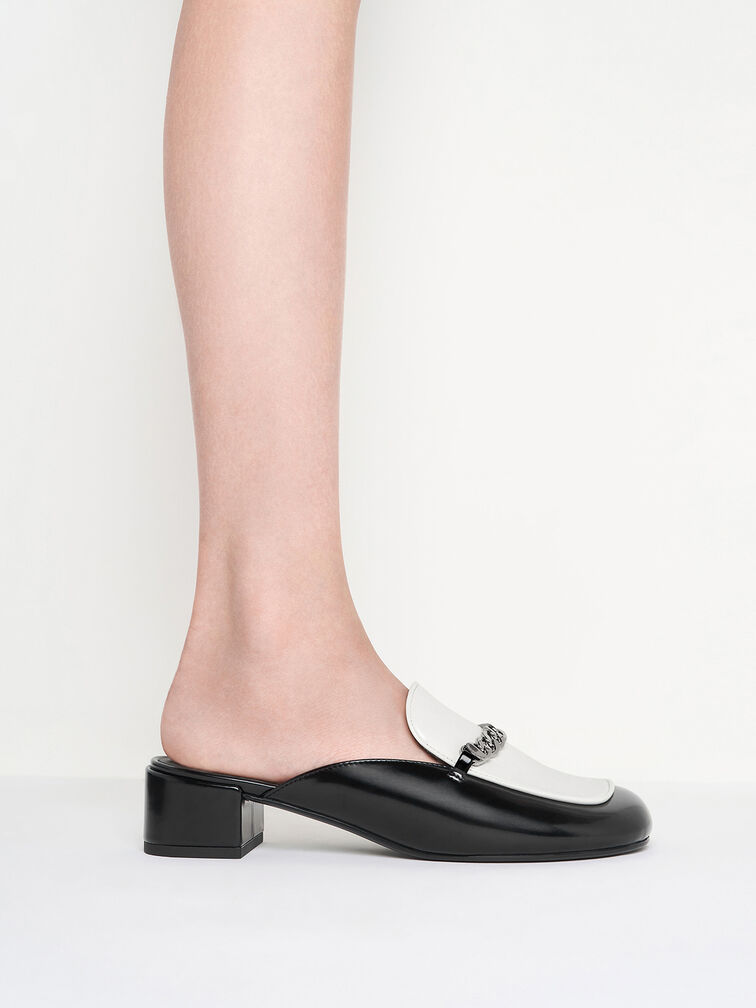 Two-Tone Chain-Link Mules, Multi, hi-res