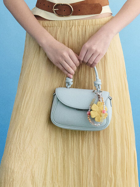 Sammie Knotted-Handle Front-Flap Bag, Sea Salt Blue, hi-res