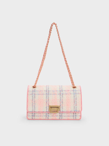 Everline Tweed Braided-Strap Shoulder Bag, Pink, hi-res
