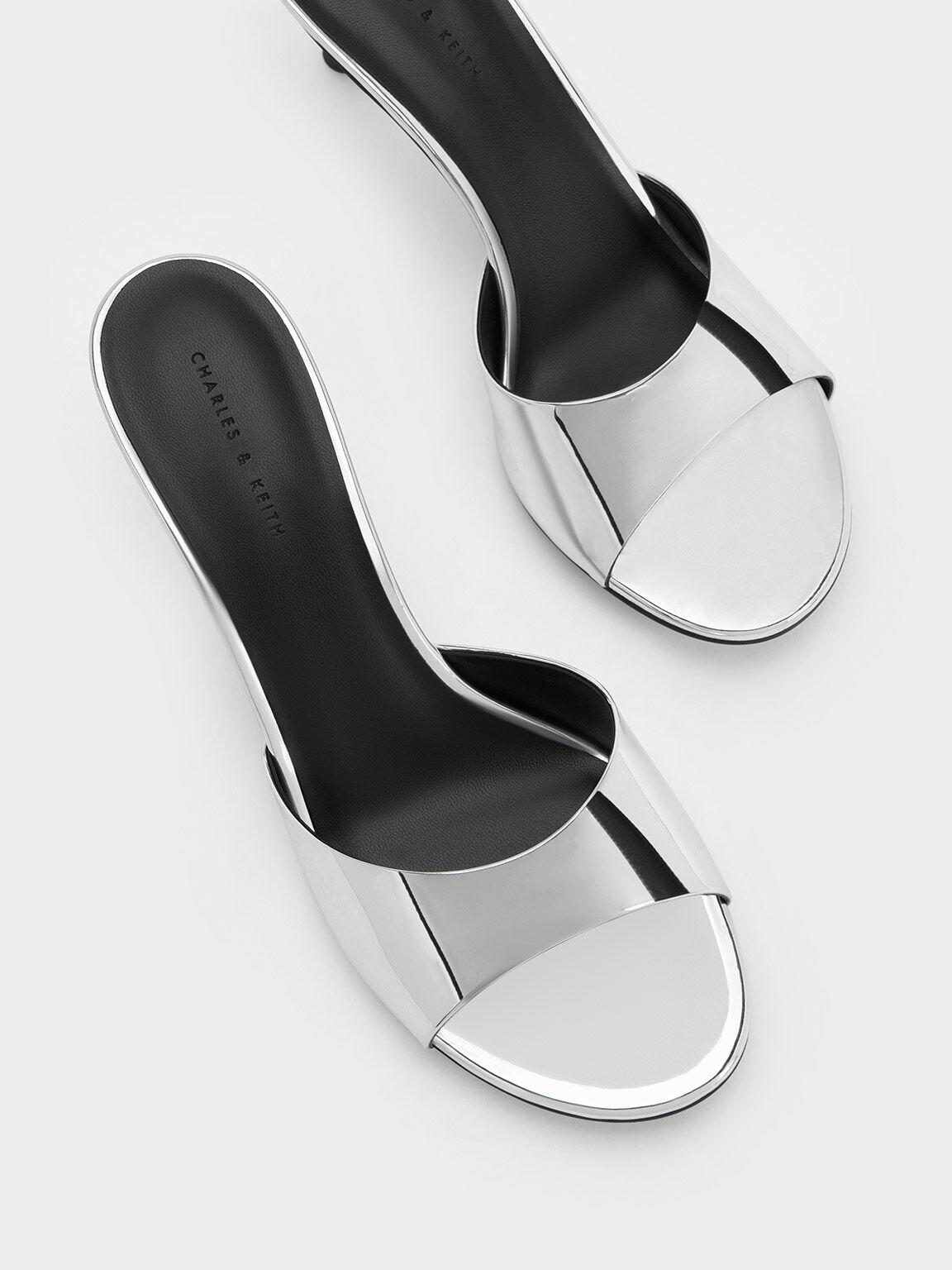 Silver hotsell mules heels
