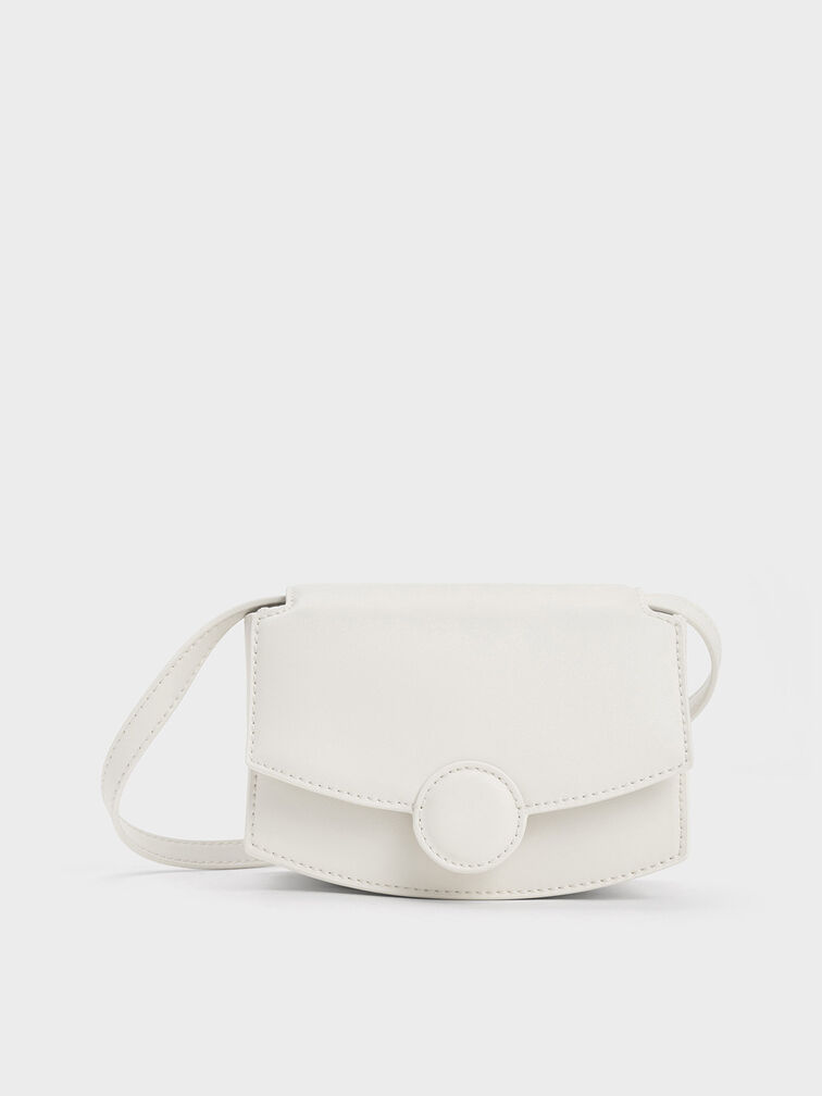 Clover Curved Shoulder Bag, Cream, hi-res