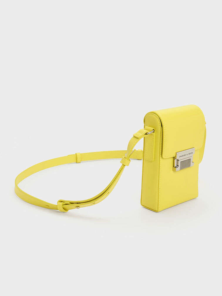 Freida Metallic Accent Elongated Pouch, Yellow, hi-res