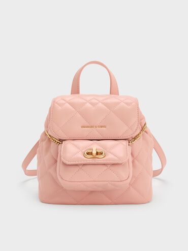Aubrielle Quilted Backpack, Pink, hi-res