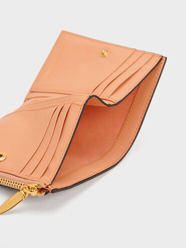 Harmonee Top Zip Small Wallet, Orange, hi-res