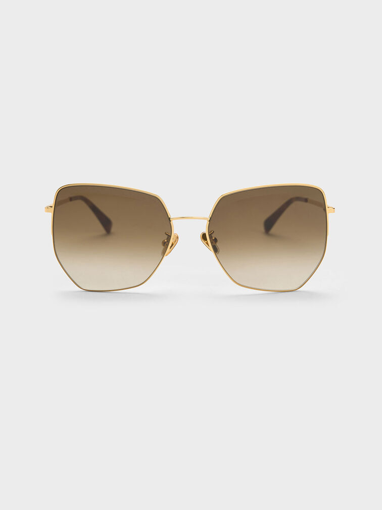 Recycled Acetate Butterfly Sunglasses - Gold