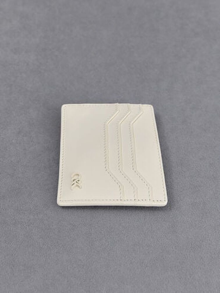 Carli Leather Multi-Slot Card Holder, White, hi-res