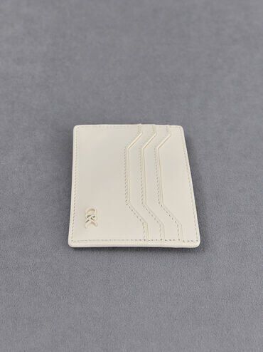 Carli Leather Multi-Slot Card Holder, White, hi-res
