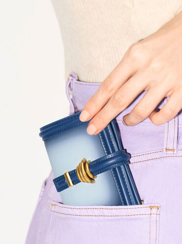 Trudy Metallic Accent Ombre Wallet, Navy, hi-res