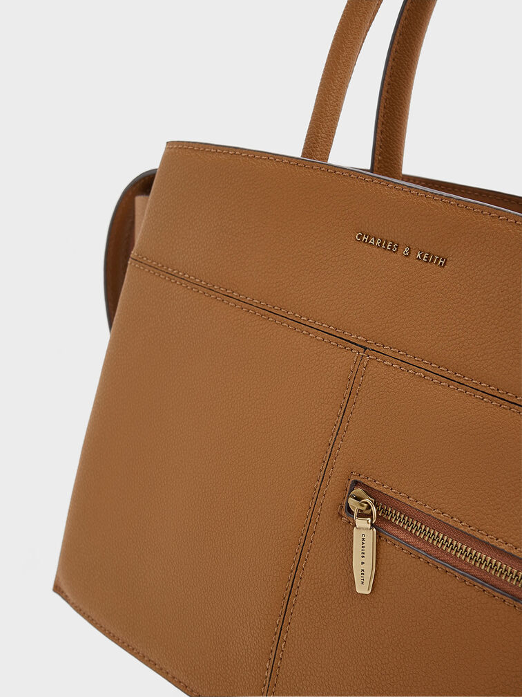 Anwen Trapeze Top Handle Bag, Chocolate, hi-res
