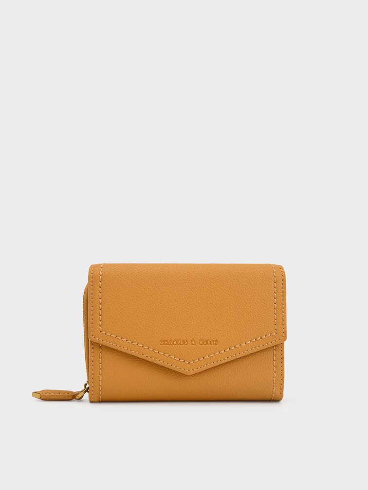 Stitch Trim Envelope Wallet, Orange, hi-res
