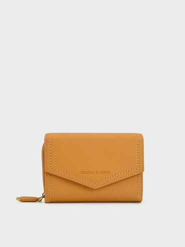 Stitch Trim Envelope Wallet, Orange, hi-res