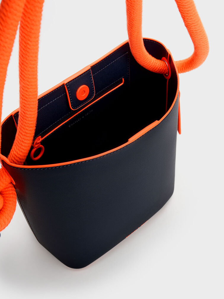 Gwiana Knotted Bucket Bag, Navy, hi-res