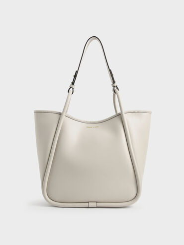 Lyla Tubular Slouchy Tote Bag, Cream, hi-res