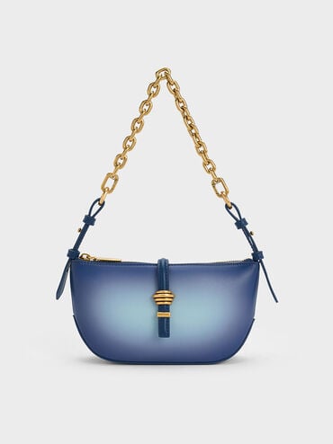 Trudy Ombre Belted Geometric Bag, Navy, hi-res