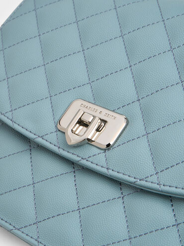 Cressida Quilted Chain Strap Bag, Slate Blue, hi-res