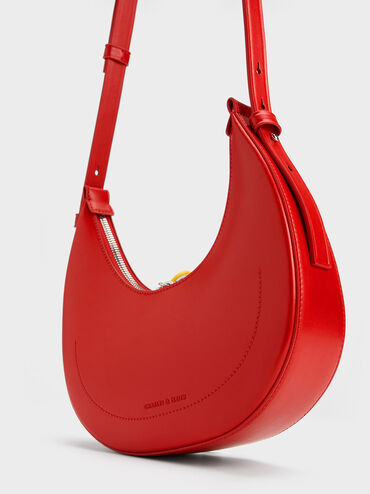 Carey Crescent Hobo Bag, Red, hi-res