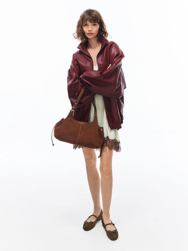 Lillith Drawstring Tote Bag, Pecan Brown, hi-res