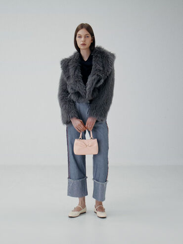 Halsey Ruched Top Handle Bag, Soft Pink, hi-res