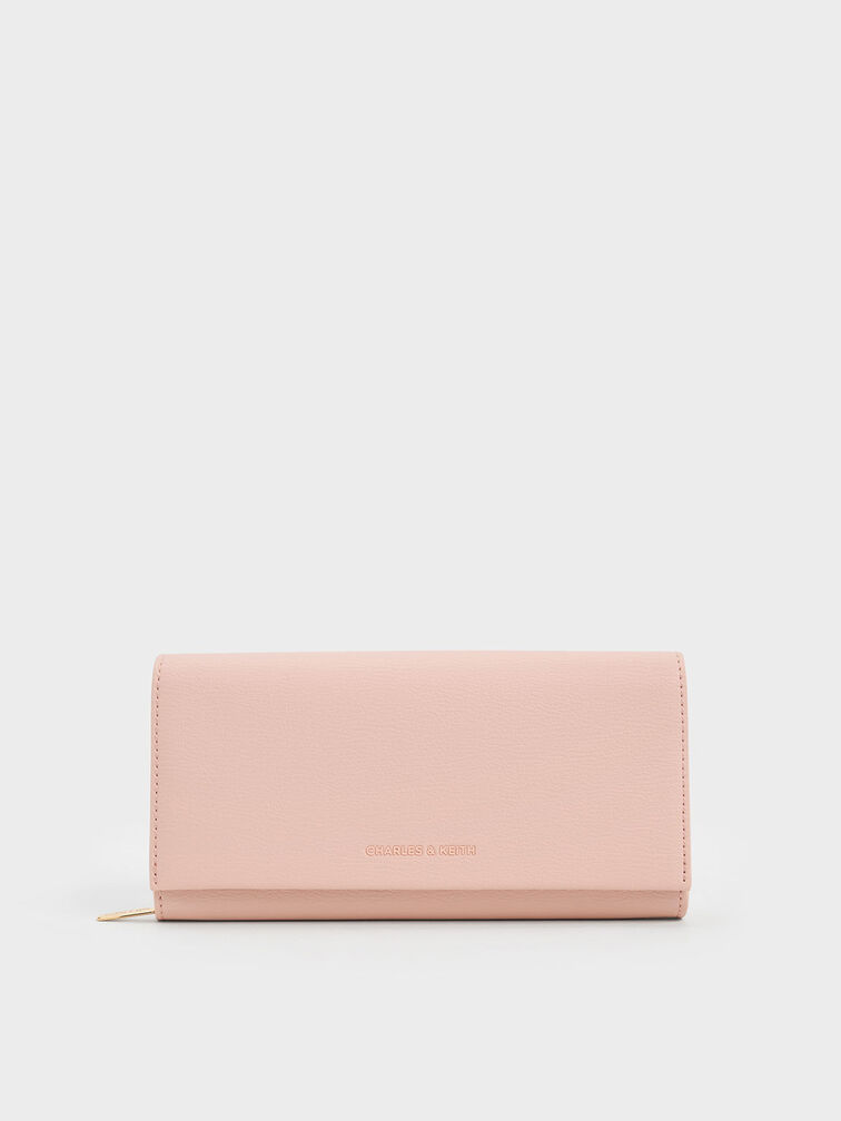 Muriel Front Flap Long Wallet, Pink, hi-res