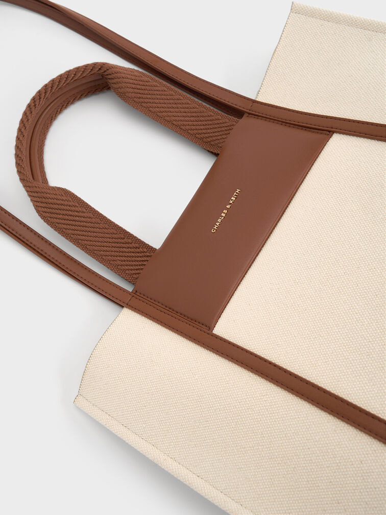 Shalia Canvas Tote Bag, Beige Canvas, hi-res