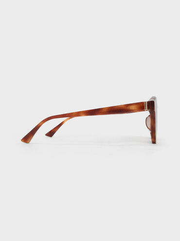 Vesta Tortoiseshell Angular Cat-Eye Sunglasses, T. Shell, hi-res