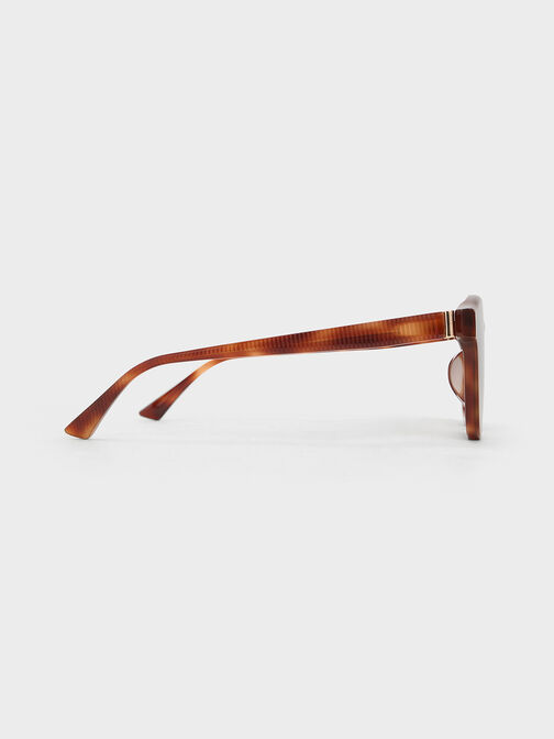 Vesta Tortoiseshell Angular Cat-Eye Sunglasses, T. Shell, hi-res