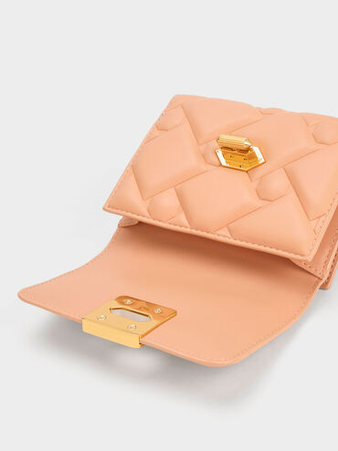 Tillie Quilted Wallet, Orange, hi-res