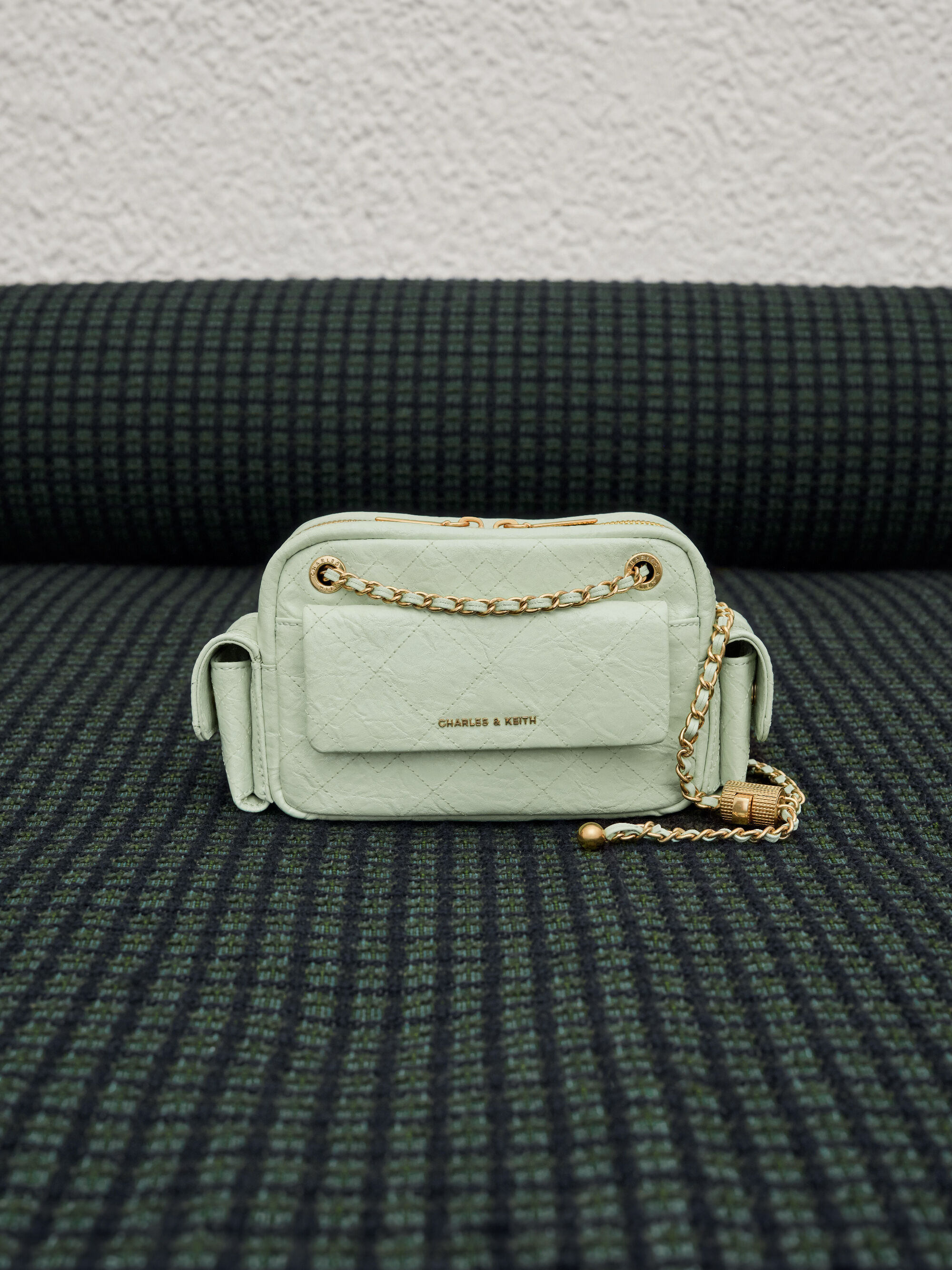 Mint Green Duo Quilted Crossbody Bag - Mint Green - CHARLES & KEITH IN