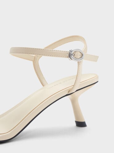 Slant-Heel Ankle-Strap Sandals, Beige, hi-res