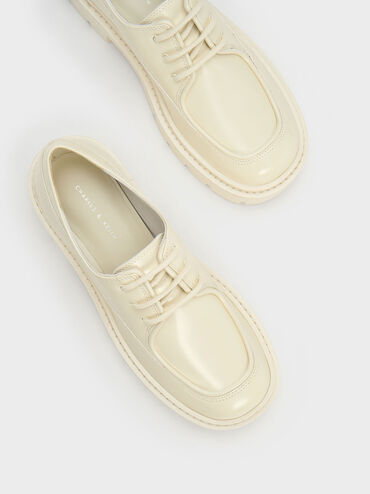 Lace-Up Derby Shoes, Chalk, hi-res