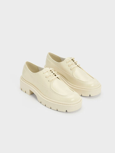 Lace-Up Derby Shoes, Chalk, hi-res
