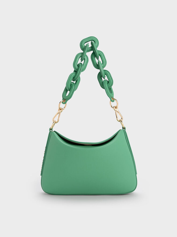 Catena Chain-Handle Bag, Green, hi-res