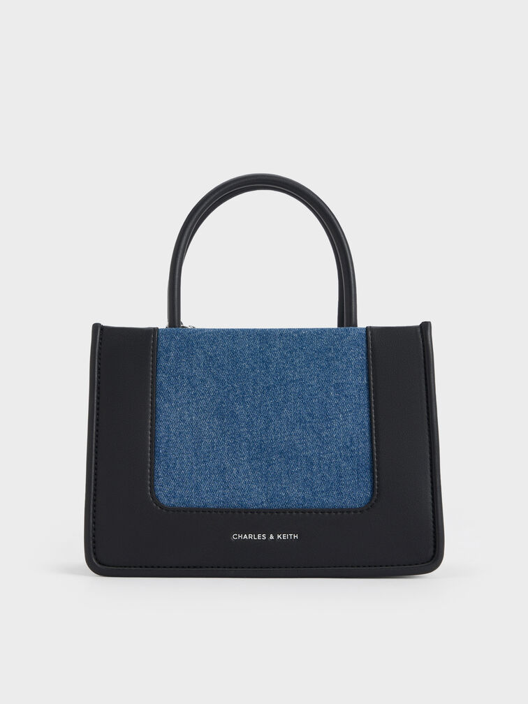 Mini Daylla Denim Tote Bag, Denim Blue, hi-res