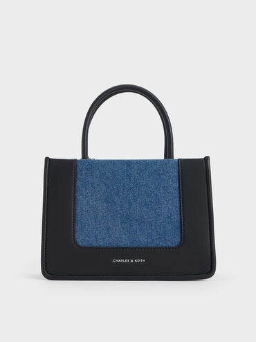 Mini Daylla Denim Tote Bag, Denim Blue, hi-res