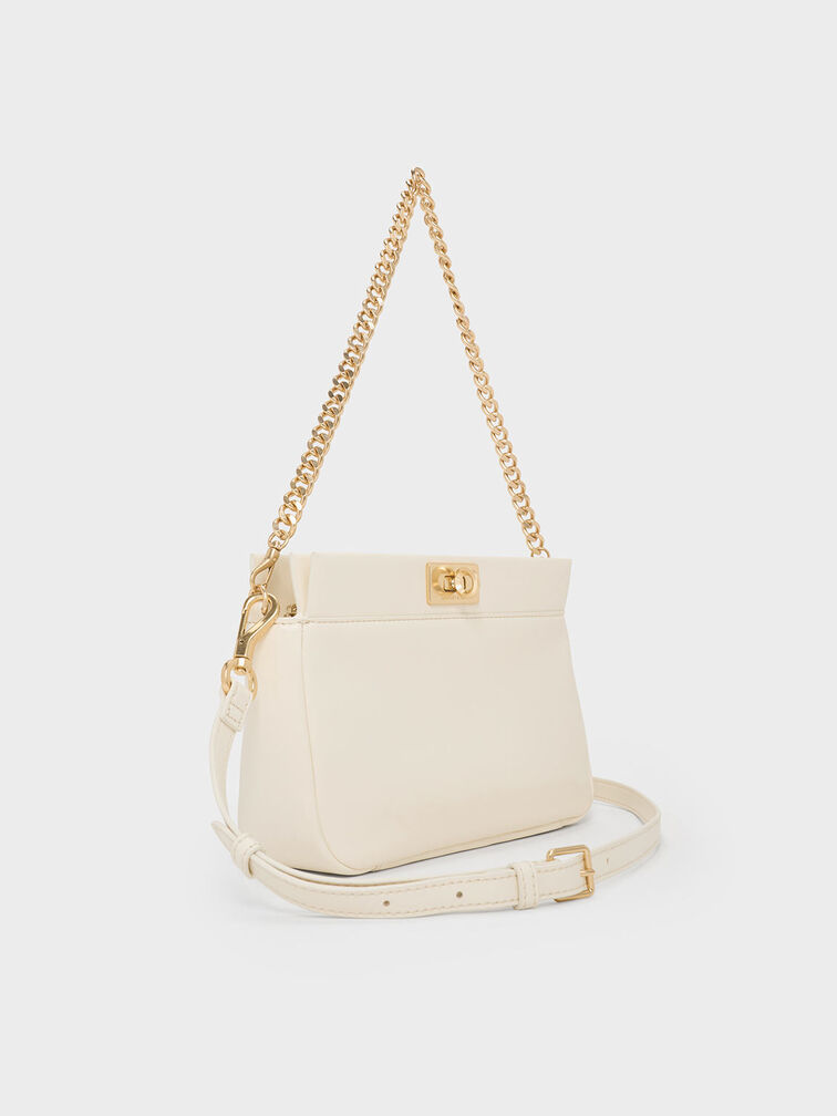Lennie Chain-Handle Shoulder Bag, Cream, hi-res