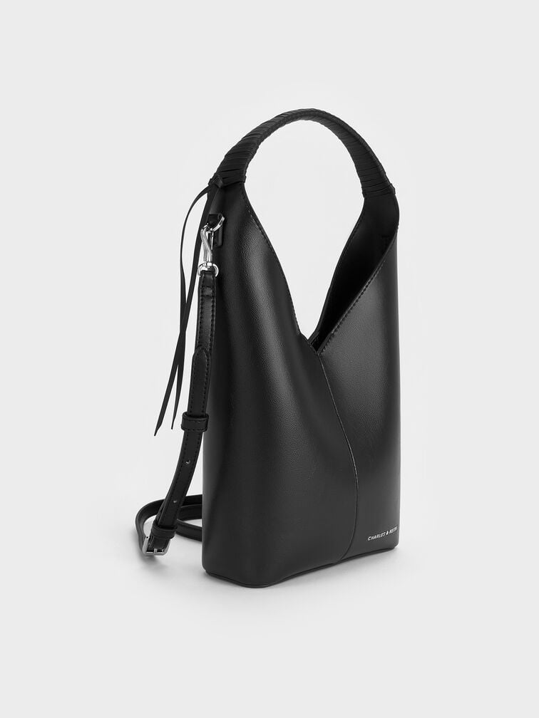Simone Angular Bucket Bag, Noir, hi-res