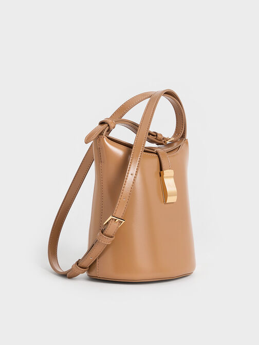 Wisteria Belted Bucket Bag, Tan, hi-res