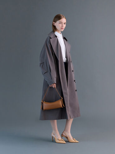 Leather Elongated Shoulder Bag, Cinnamon Tan, hi-res