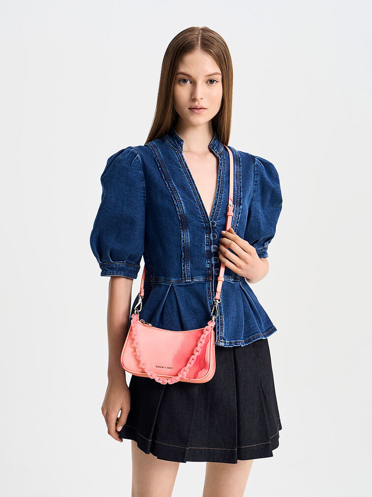 Alcott Scarf Printed Bag, Pink, hi-res