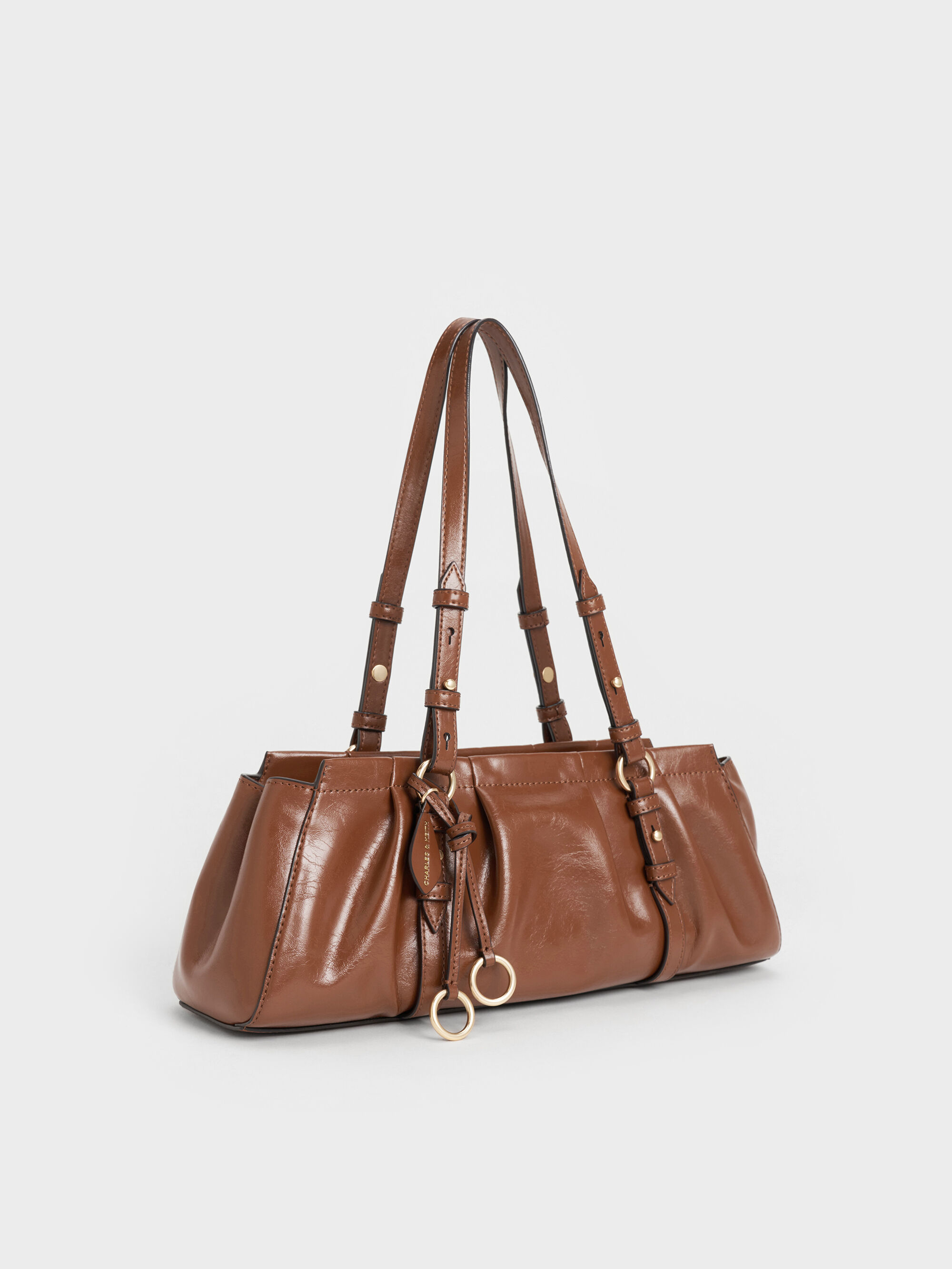 Chocolate Britton Elongated Shoulder Bag - Chocolate - Bags