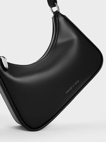 Lane Lock & Key Chain Handle Trapeze Bag, Noir, hi-res