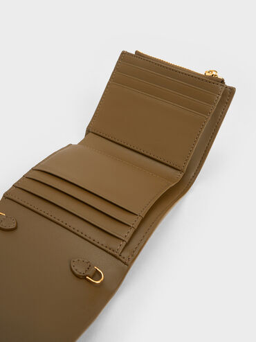 Astrid Panelled Small Wallet, Khaki, hi-res