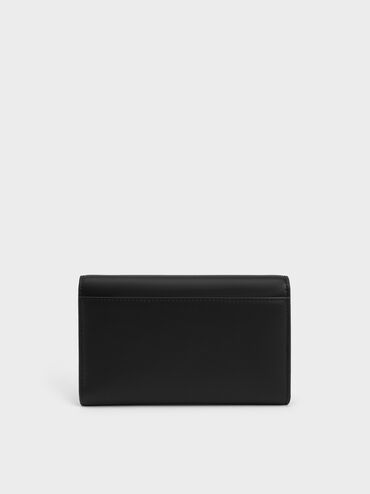 Octavia Front Flap Long Wallet, Noir, hi-res