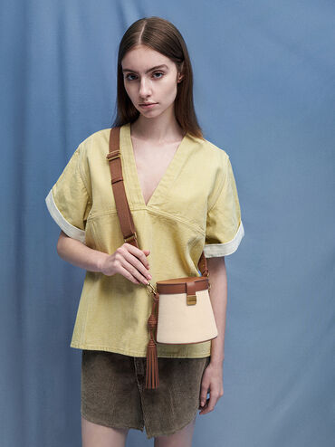 Sianna Canvas Bucket Bag, Chocolate, hi-res